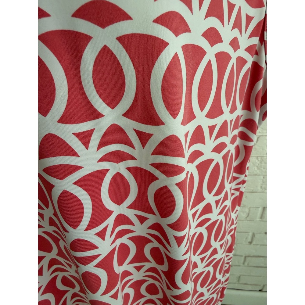 Lulu-B Dress Womens 1X Pink Excellent Sleeveless Geometric Split Neck Pocket - Picture 5 of 8